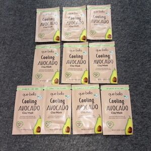 10x Que Bella Cooling Avocado Clay Mask 0.24 Oz Each